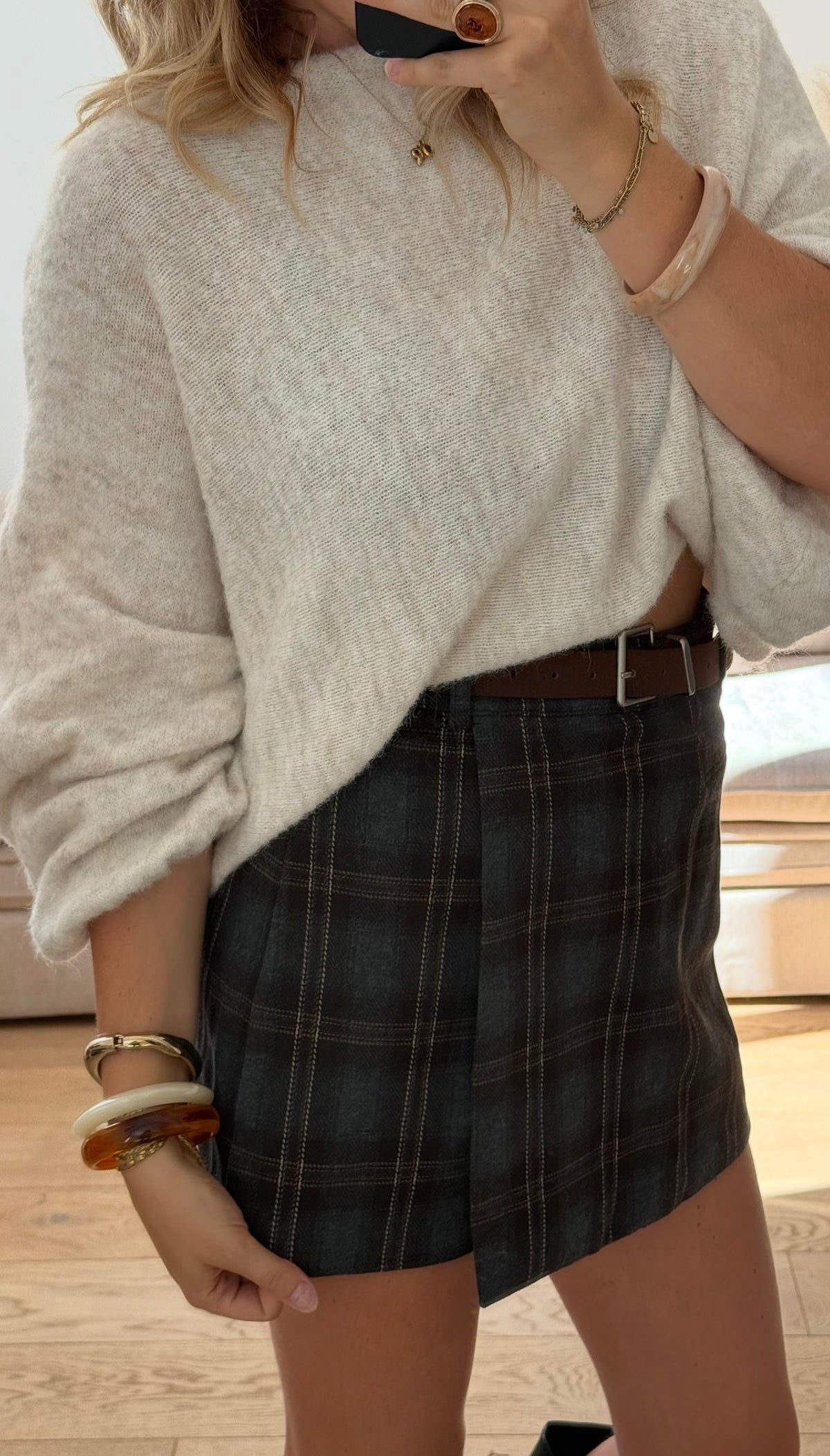 CLEO - jupe short à carreaux