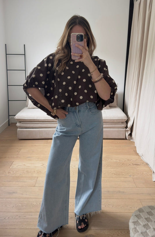 Blouse oversize à pois