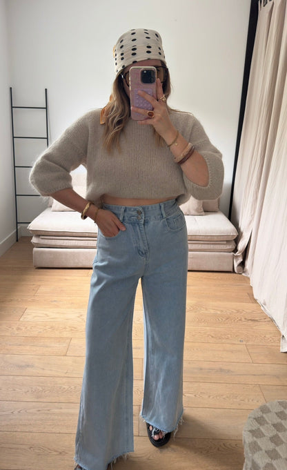 Pull manches courtes en mohair