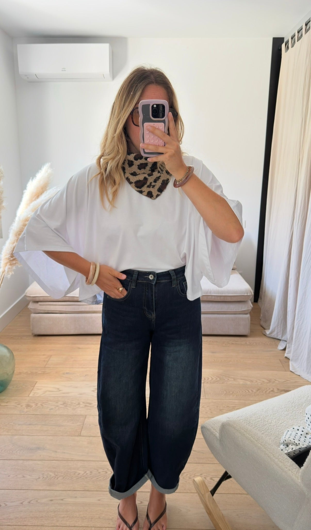 ZOÉ — T-SHIRT OVERSIZE CHAUVE-SOURIS BLANC
