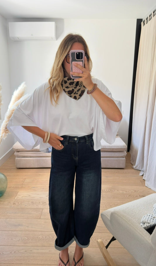 ZOÉ — T-SHIRT OVERSIZE CHAUVE-SOURIS BLANC