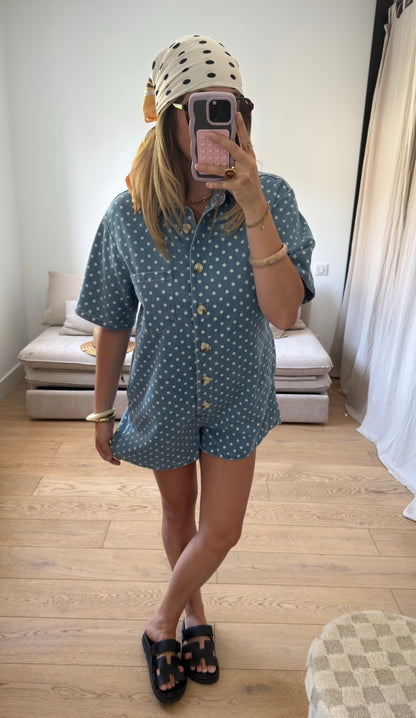 Combishort à motif pois