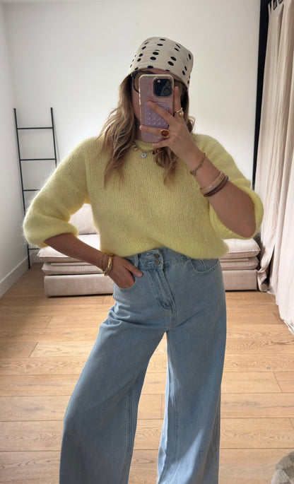 Pull manches courtes en mohair