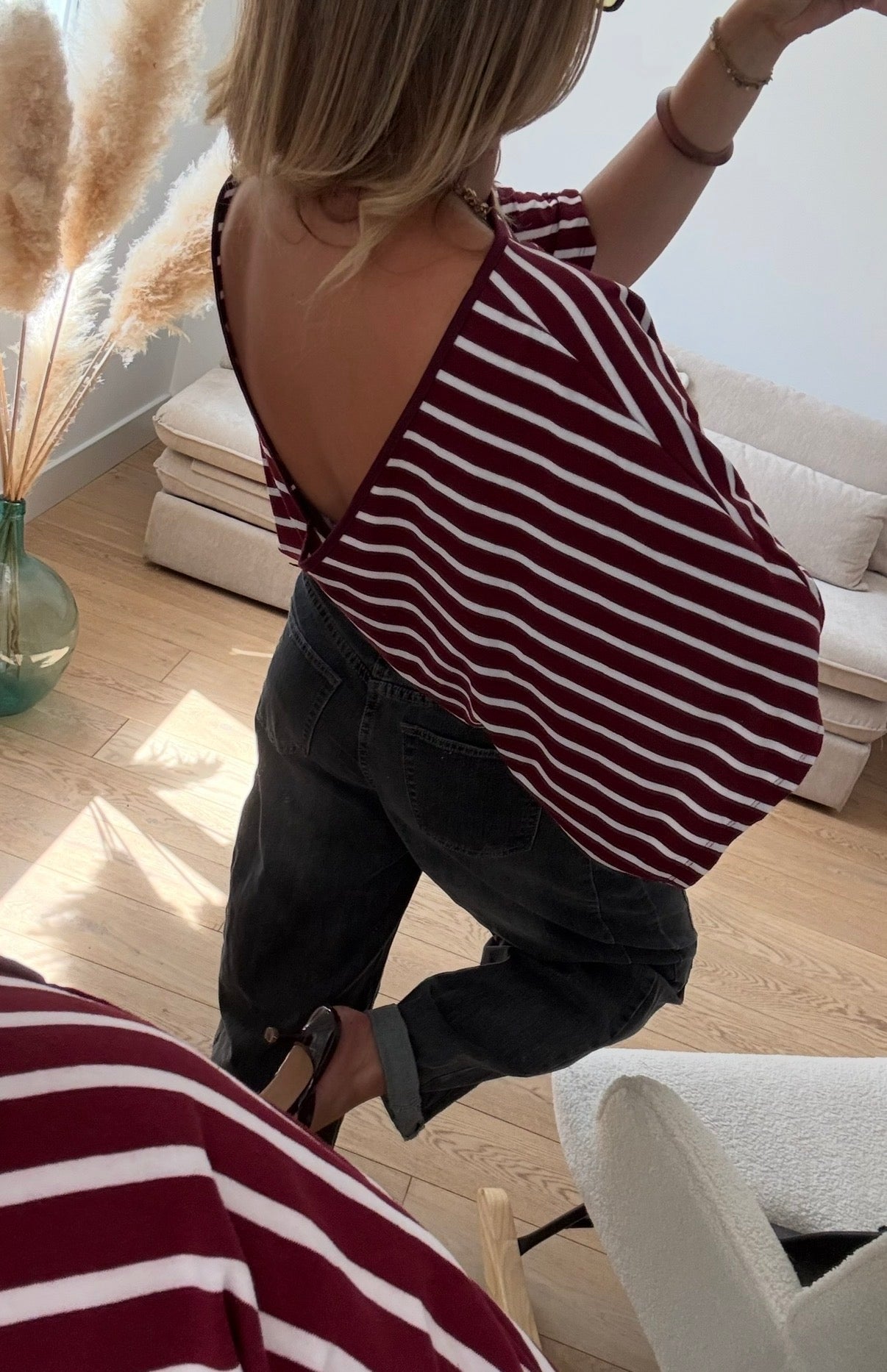 BILLIE — TOP DOS NU BORDEAUX