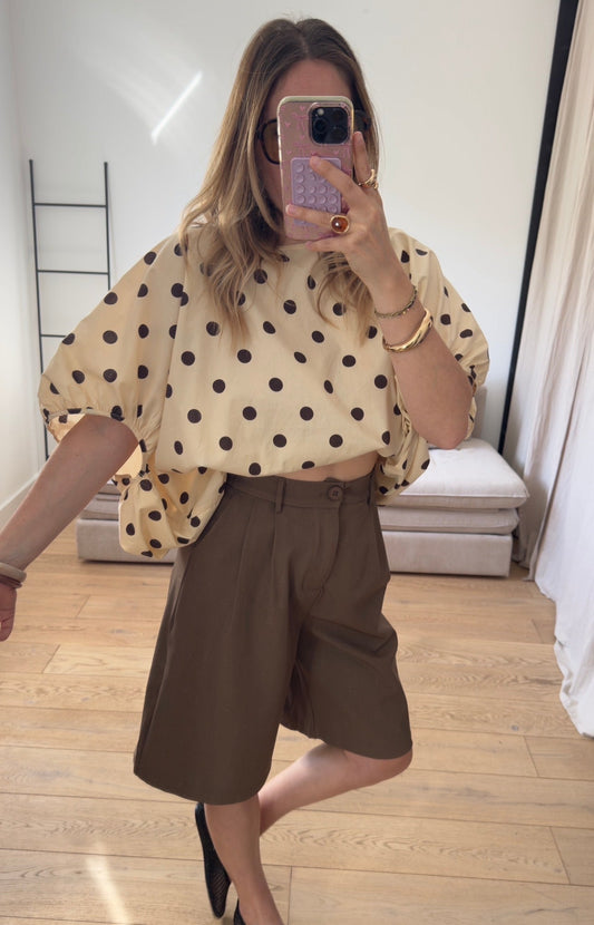 Blouse à pois oversize